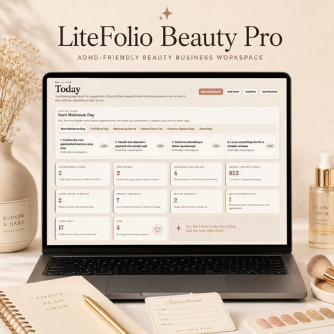 ADHD-Friendly Beauty Business Workspace for Solo Beauty Professionals