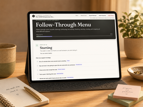 ADHD Solopreneur Reset Kit | Mini Business Reset App