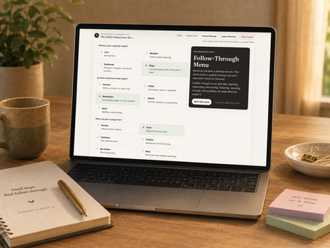 ADHD Solopreneur Reset Kit | Mini Business Reset App