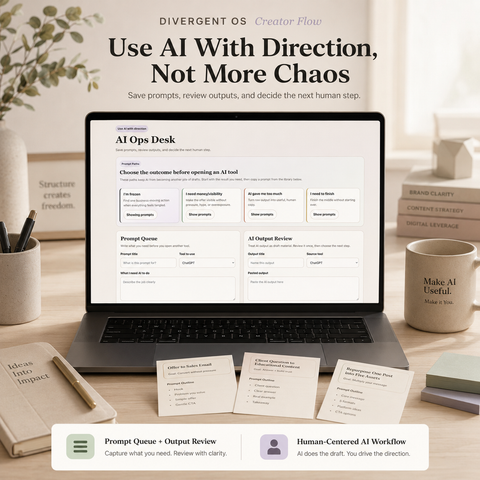 Divergent OS Creator Flow | ADHD Content Planner, AI Workflow System & Creative Business Operating System